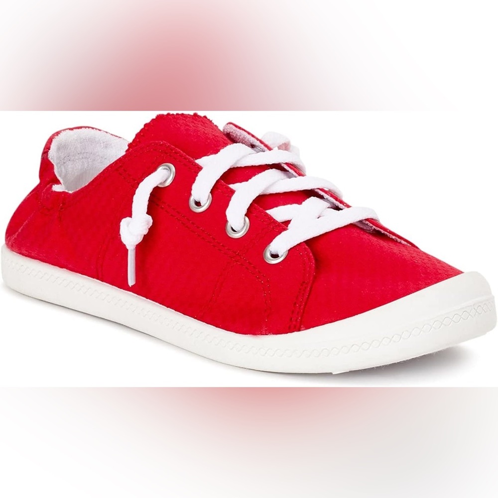 Time and Tru Red Scrunchback Slip On Sneakers Size 8 Memory Foam